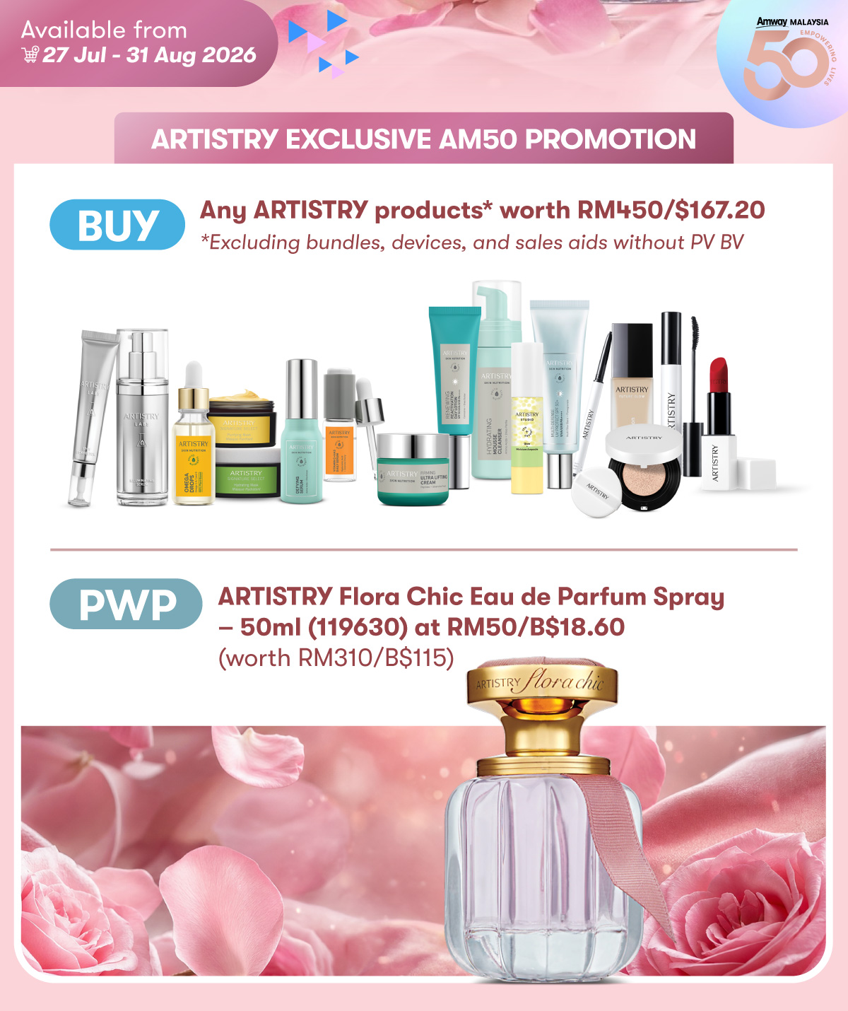 ARTISTRY Exclusive AM50 Promotion PWP ARTISTRY Flora Chic Eau de Parfum Spray