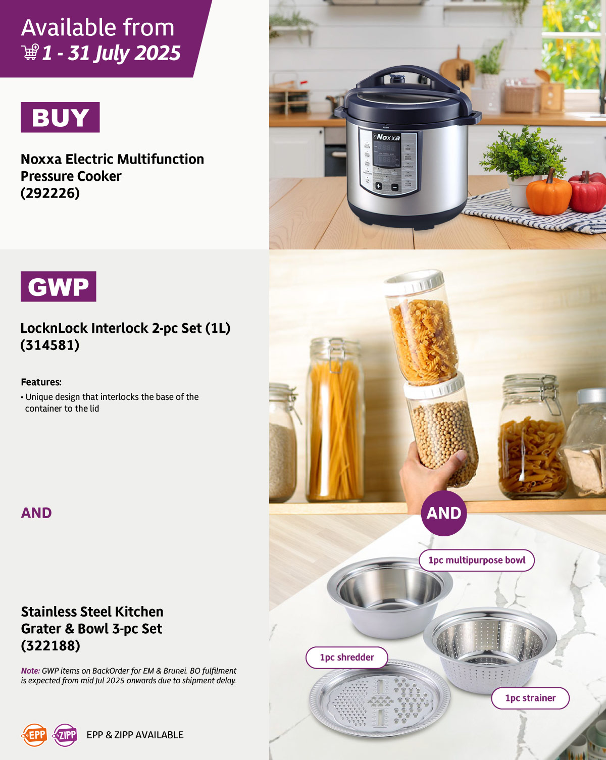 Noxxa Electric Multifunction Pressure Cooker GWP LocknLock Interlock 2pc Set (1L) AND Stainless Steel Kitchen Grater & Bowl 3-pc Set Noxxa Electric Multifunction Pressure Cooker GWP LocknLock Interlock 2pc Set (1L) AND Stainless Steel Kitchen Grater & Bowl 3-pc Set