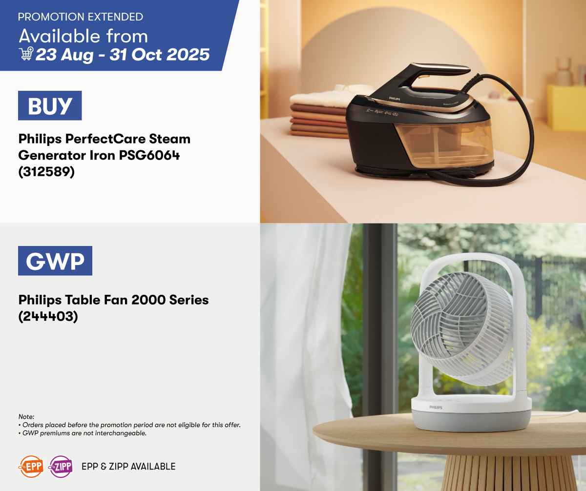Philips PerfectCare Steam Generator Iron GWP Philips Table Fan