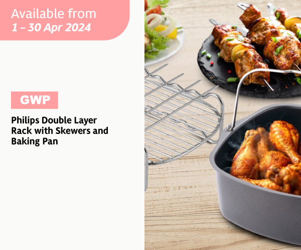 Philips GWP Double Layer Rack with Skewers and Baking Pan