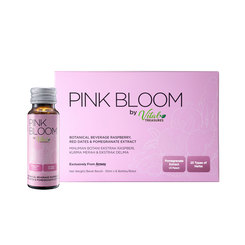 VITAL TREASURES PINK BLOOM Botanical Beverage Raspberry, Red Dates & Pomegranate Extract