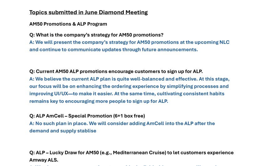 FAQ (Pre-Diamond Meeting 202506)