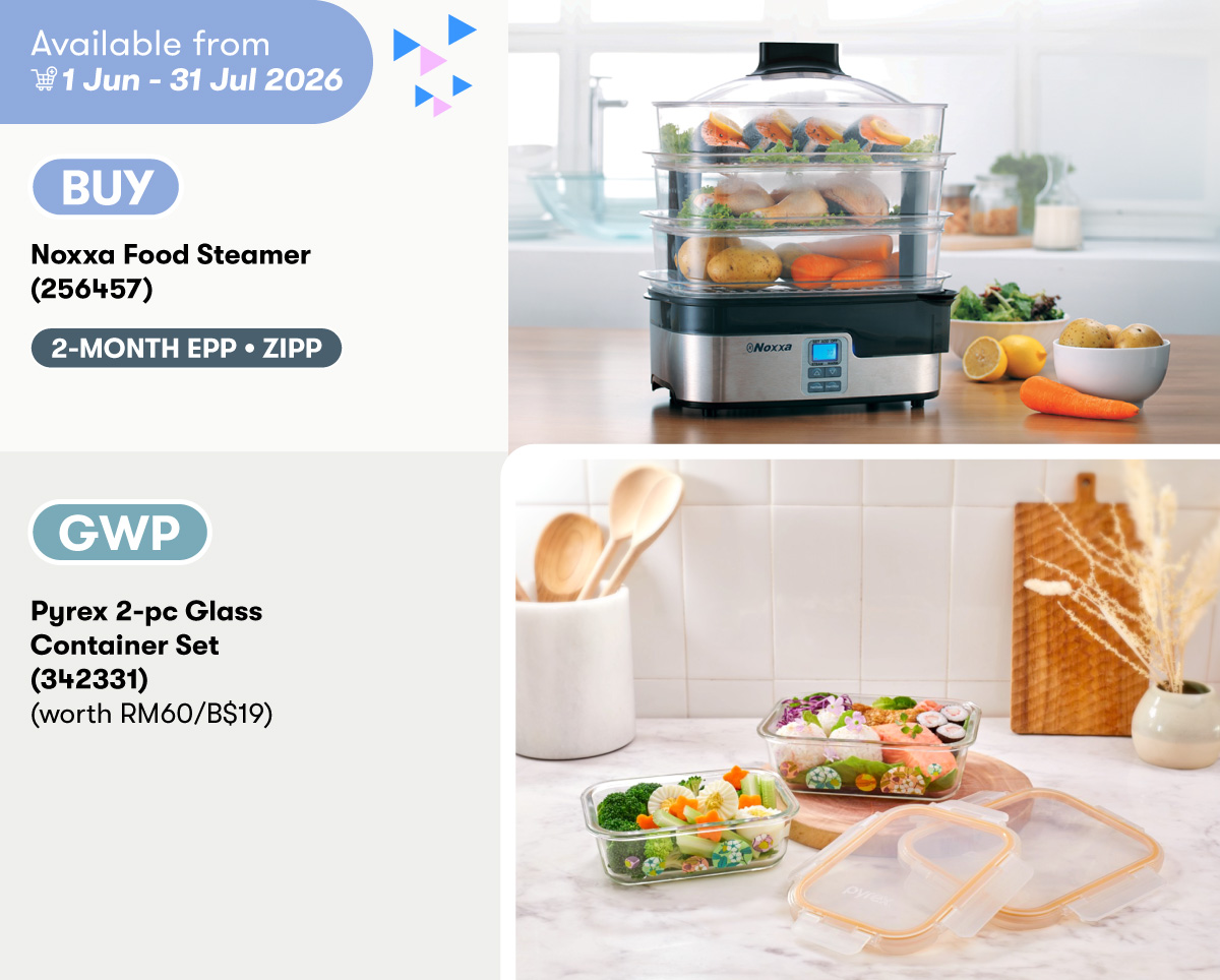 Noxxa Food Steamer GWP Pyrex Glass Container