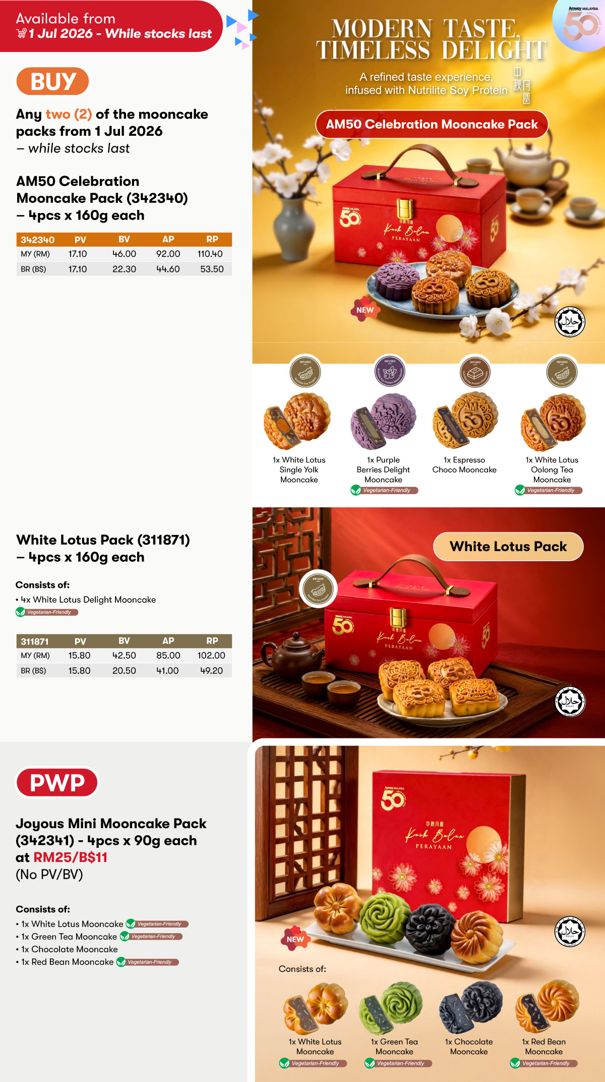 Any Two (2) Packs of Celebration Mooncakes PWP Joyous Mini Mooncake Pack 