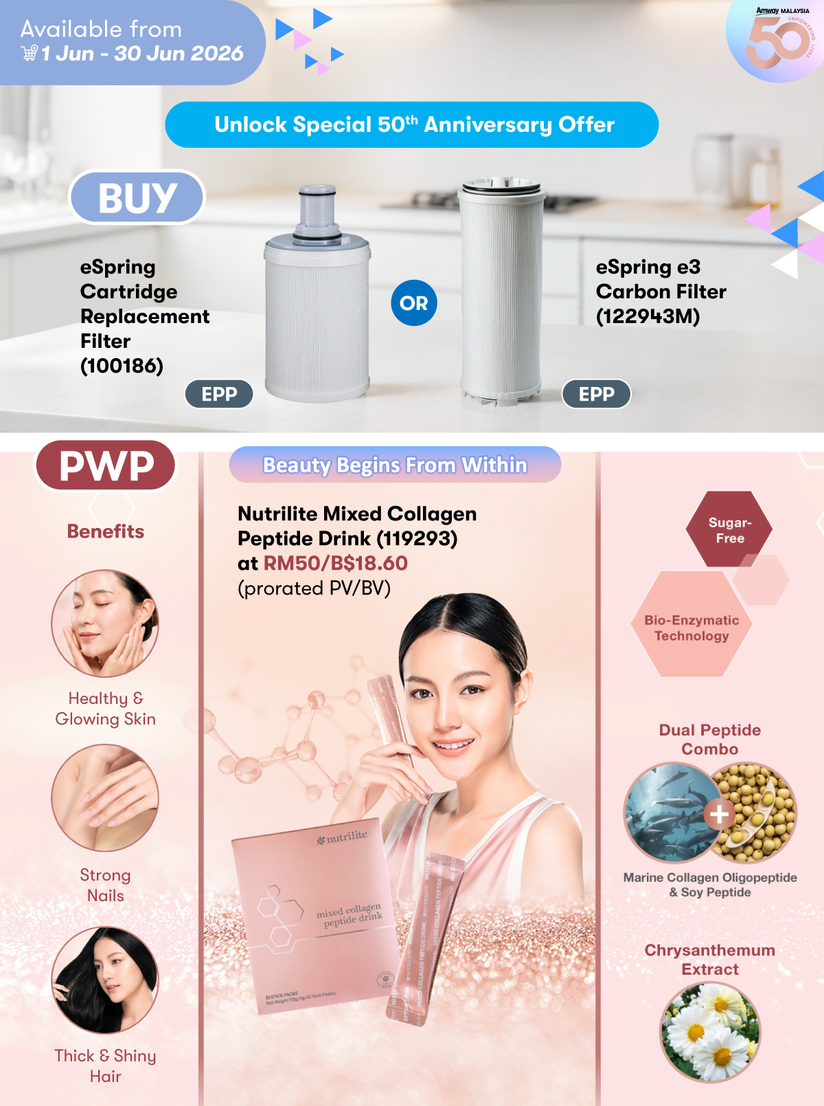 eSpring Filter PWP Nutrilite Mixed Collagen Peptide Drink